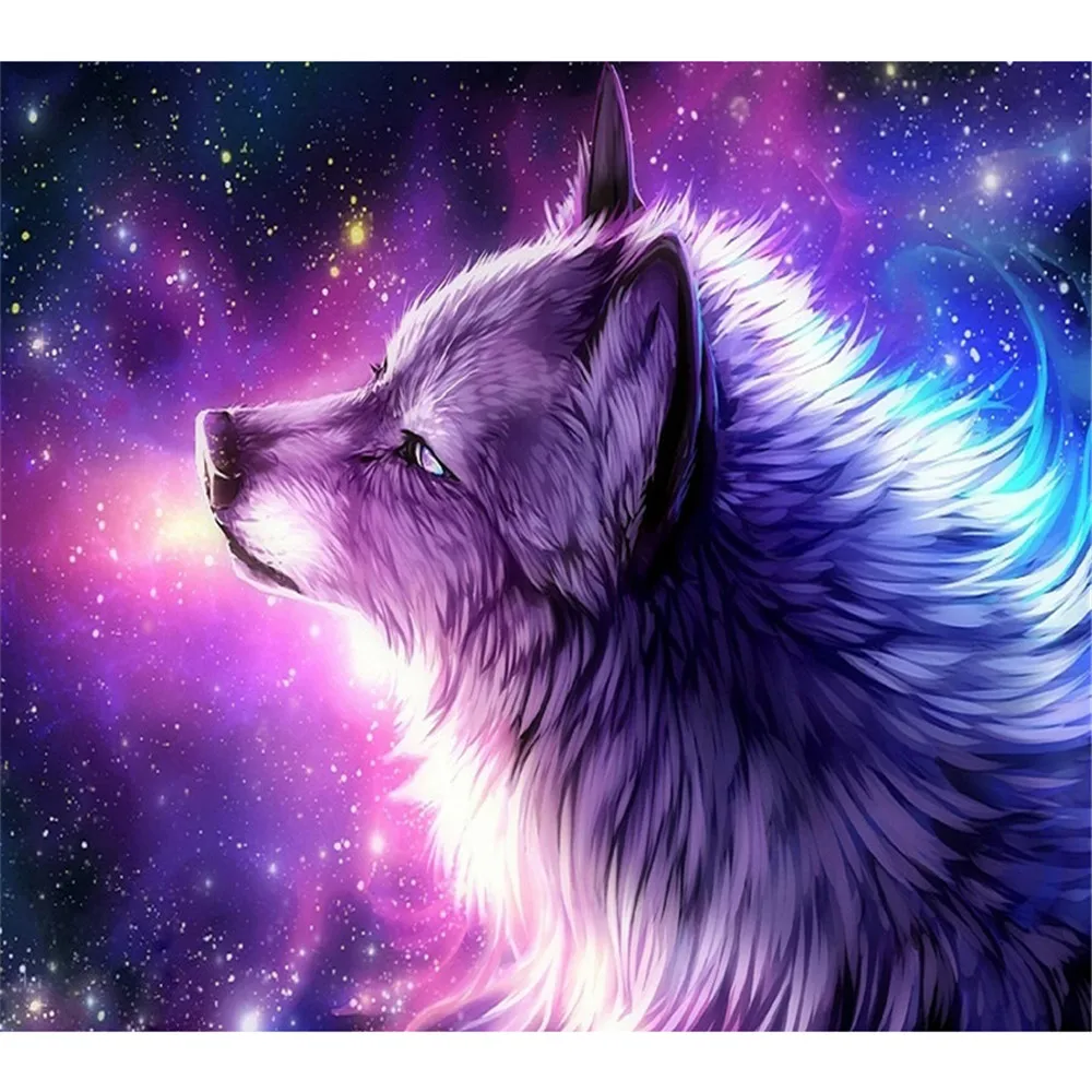 2017 new abstract wolf 3D picture diamond painting