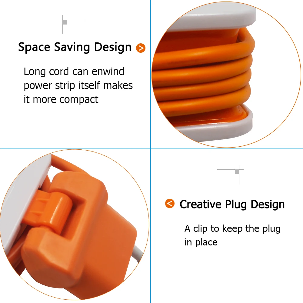 Путешествия сетевой фильтр с 1 универсальных розеток 4 USB Выходная мощность пропилен-каучука прокладки с USB портативное зарядное устройство