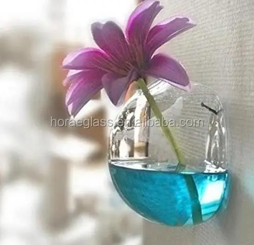Handmade Hanging Wall Glass Creative wall hanging glass vase Hydroponic plant vase Home wall vase