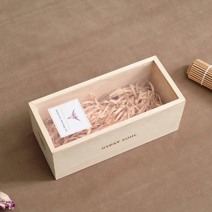
Custom Natural Wooden Gift Box with Clear Window 