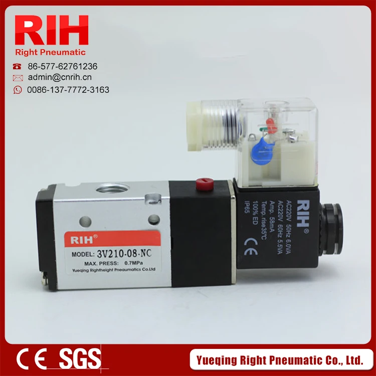 Rih пневматический 3 разъём(ов) 3V210-06 внутренний руководство электромагнитный клапан 1/8 ' 24 В завод CE