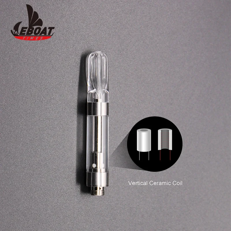 EBOAT Best-Selling 510 0.5ml 1ml Glass Empty Vape E Cigarette CBD Oil Ceramic Coil Atomizer Cartridge CBD Vaporizer Cartridge