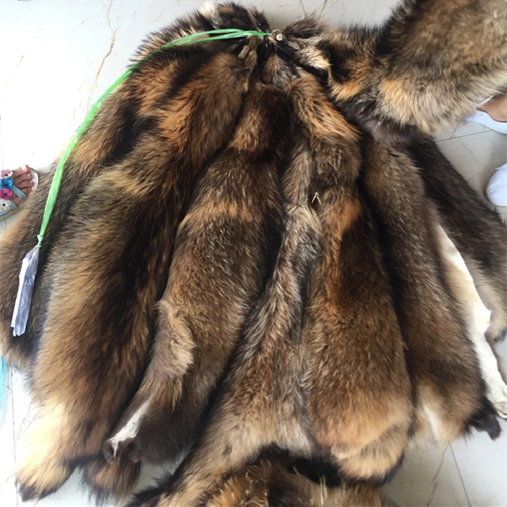  100% натуральный мех енота фабрика по оптовой цене для одежды
