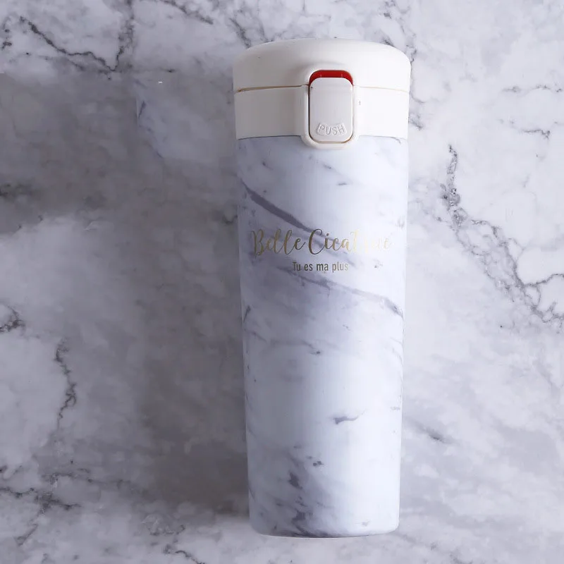 Stainless Steel Double Wall Mrable Pattern Coffee thermos