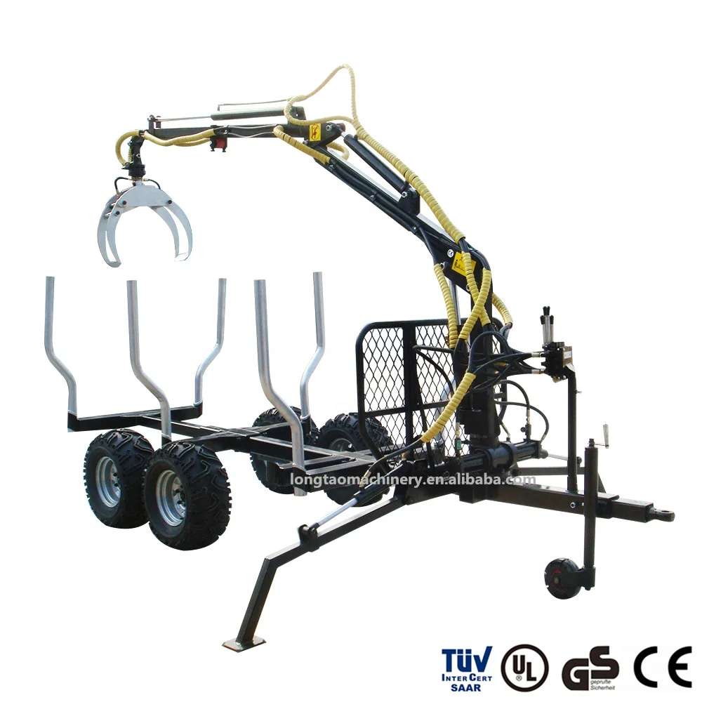 ATV Towable 3 Tons Forestry Timber Crane Trailer with Honda Engine