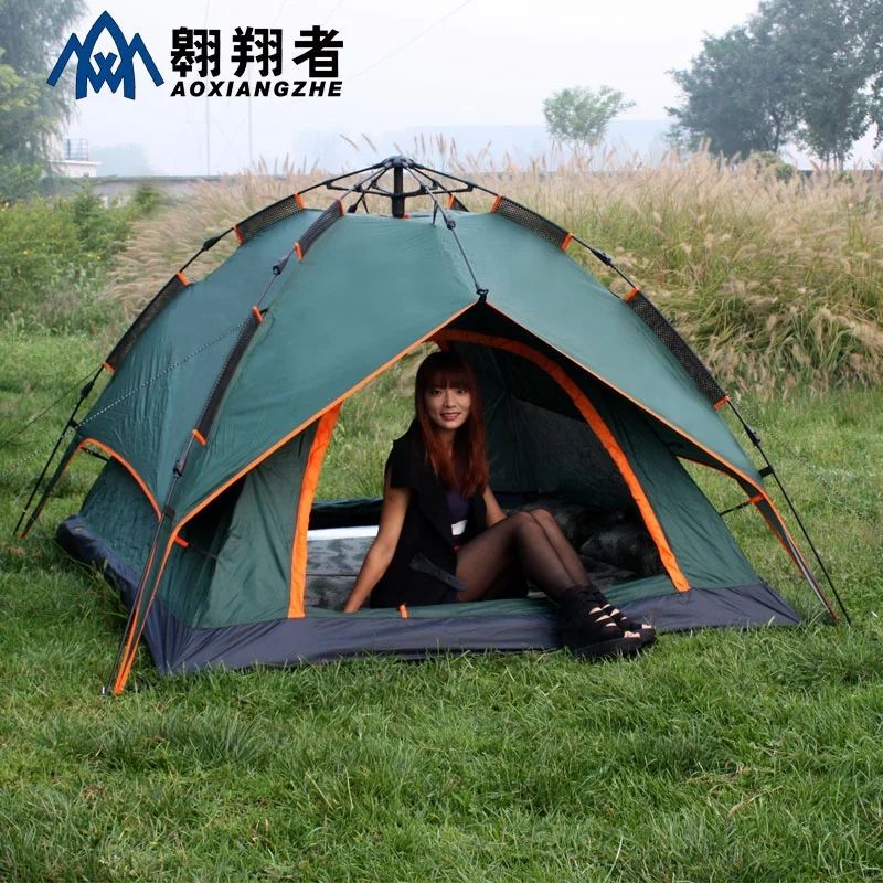 Ship to India split automatic tent three speed open double layers 3-4person use folding beach shade tent