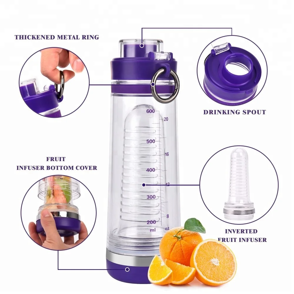2018 Amazon Hot Sale New Product 550ml Free Sport Flip Top Lid Tritan Fruit Infuser Water Bottle