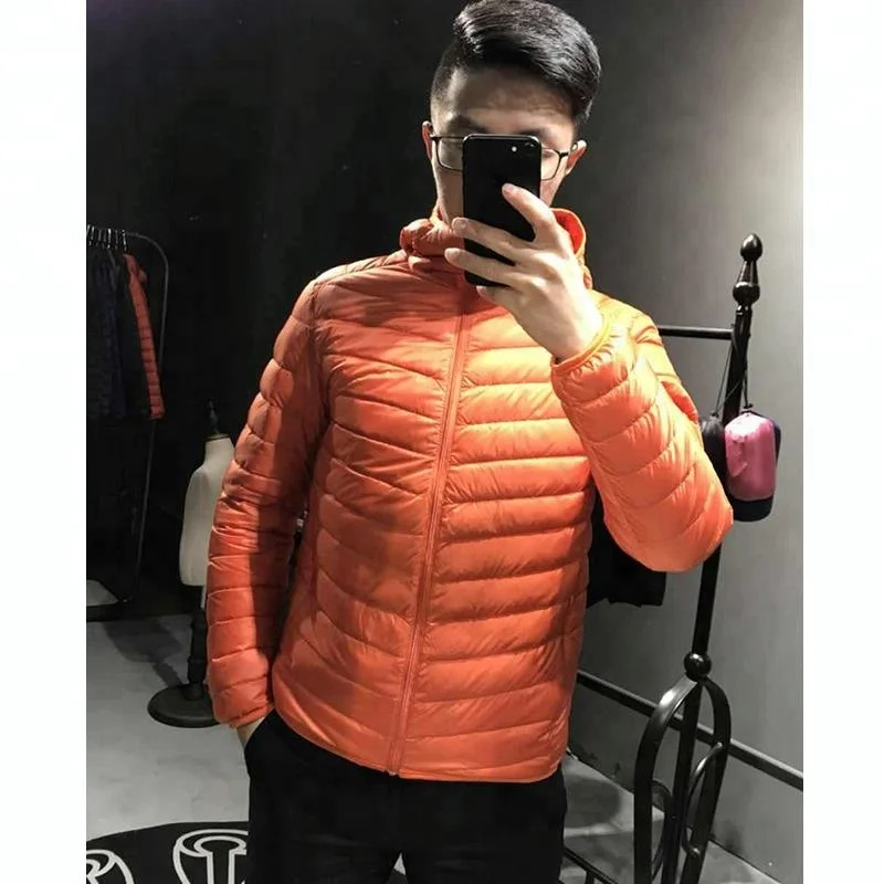 
Mens Hooded Windbreaker Down Jackets 100% Polyester 