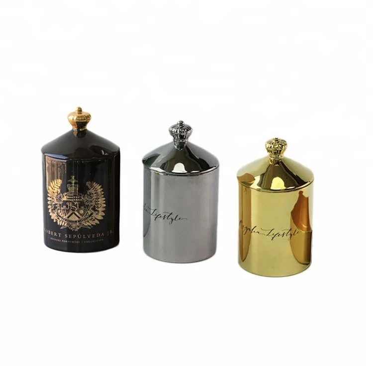 Geo cut glass ceramic candle jars with good price