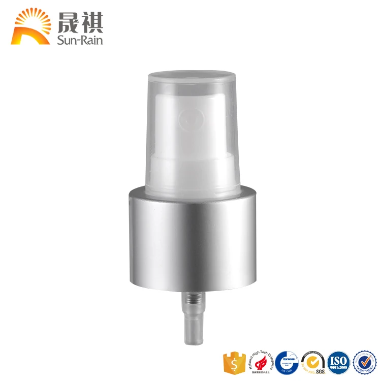 Professional free sample colorful cosmetic plastic and aluminum fine mist sprayer 20/410