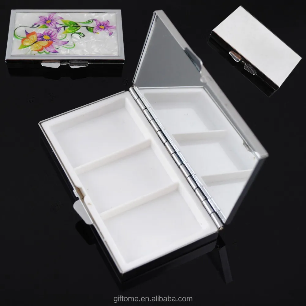 Dia. 52mm blank round metal pill box/ pill case with cutter in stock