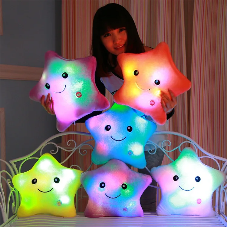 
Birthday Present Plush Toys LED Light Luminescence Colorful New Year Music Pillow 