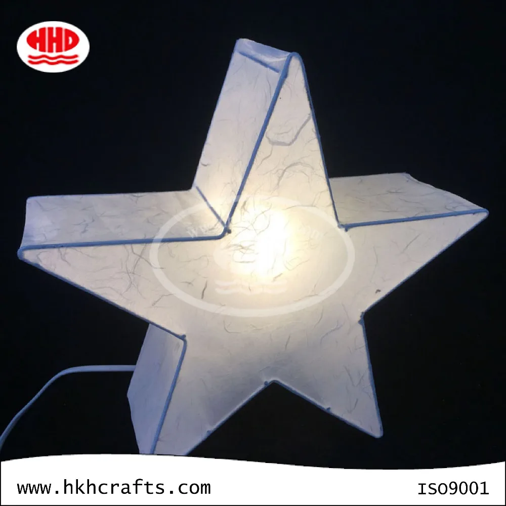 Hotel decorative fashion star shaped white paper table lamp