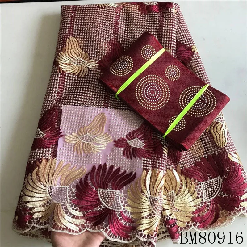 
BM80916 New African Lace Fabric with aso oke a sset Fabrics High Quality French Tulle Lace Fabric For Wedding Lace 