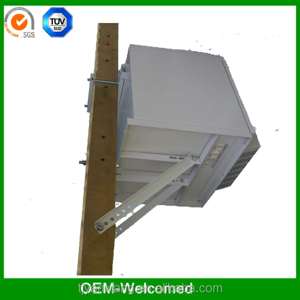 10U 19inch Outdoor pole installation solar battery cabinet waterproof electrical enclosure with air conditioner  SK-185T