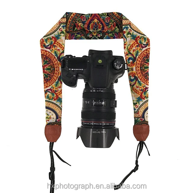 Новейшая мода милый красочный тканый шарф ремни для камеры для женщин