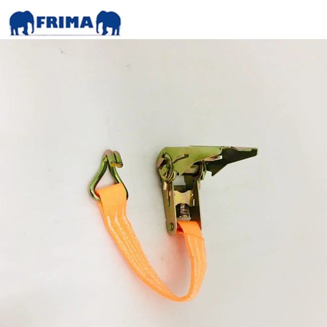 25mm/5m/500KGS/1100LBS Metal Ratchet Webbing Buckle Strap Polyester with 2pcs Double J Hook