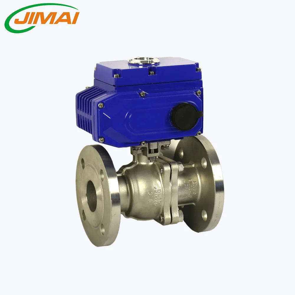 JIMAI factory cheap price  SS 304 316 ball valve with JMO series rotary electric actuator