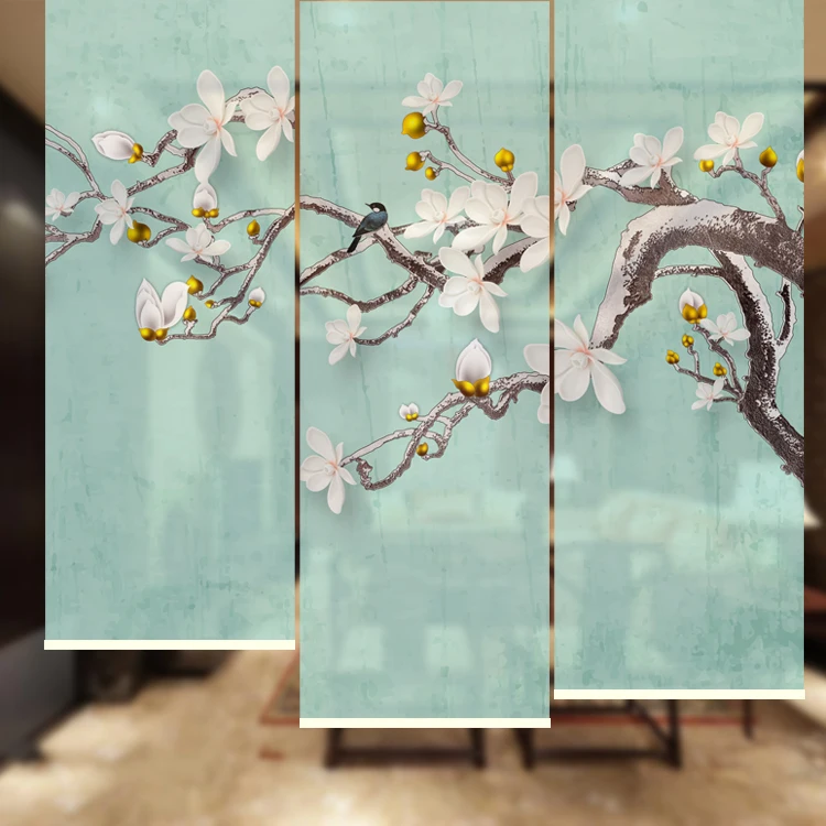Fancy elegant floral pattern printing roller shade curtain for living room