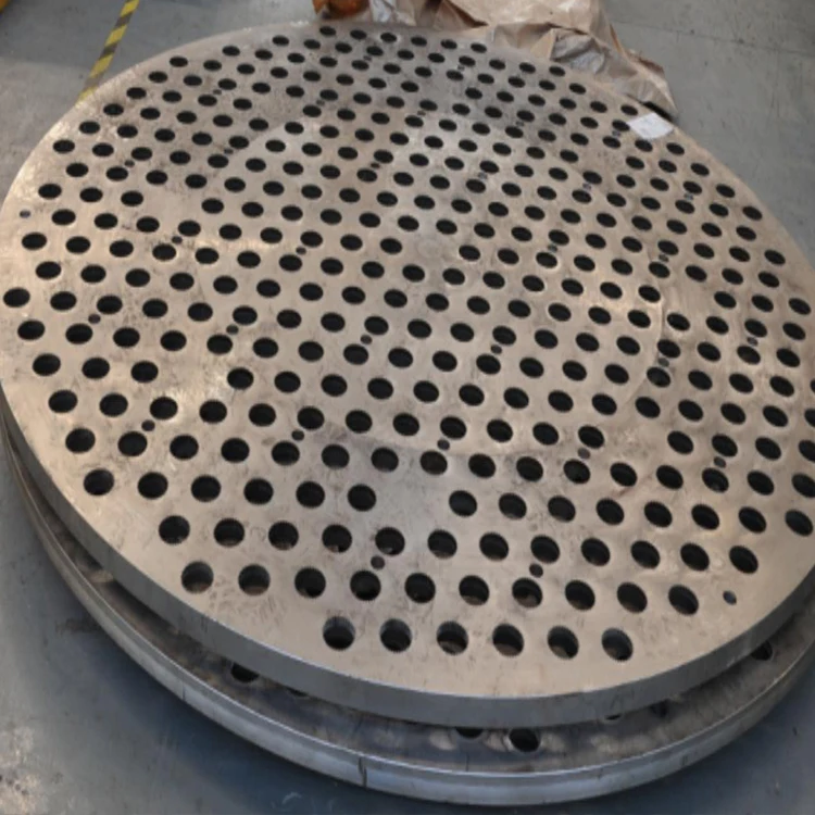 Фланцевое сверление Tubesheet обработка углеродистой стали SS 304 кованая перегородка для трубки теплообменника с большим