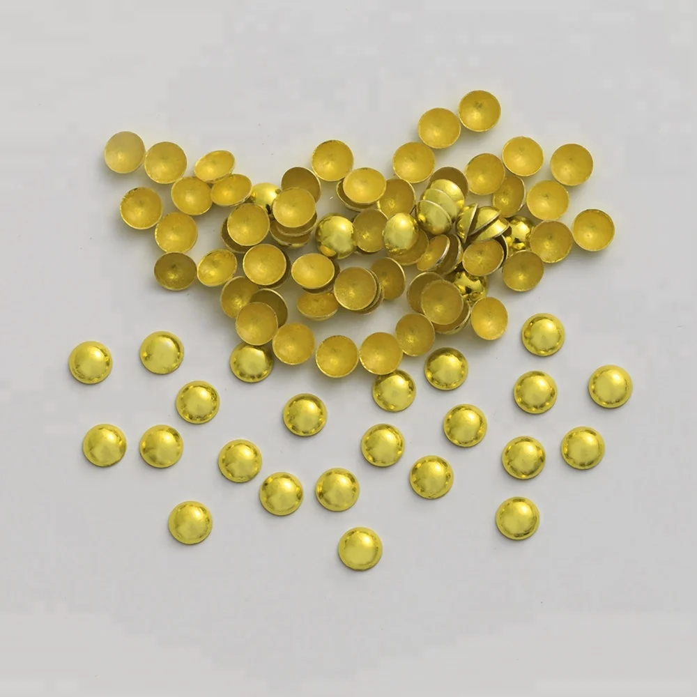 From 2MM To 8MM wholesale Silver Color Hot Fix Half Round Aluminium Dome Studs Iron On Transfer Material Metal Studs