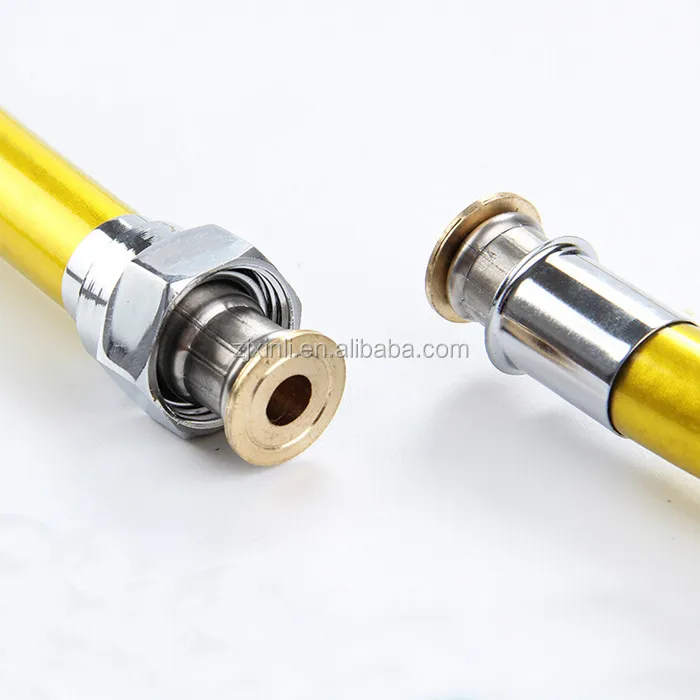 
Gold Color PVC Plumbing 150CM Shower Hose with Brass Nut, X18015G 