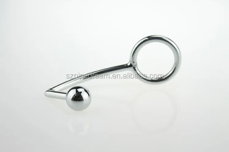 Stainless Steel Metal Male Anal Hook  Penis Chastity Lock Fetish Cock Ring