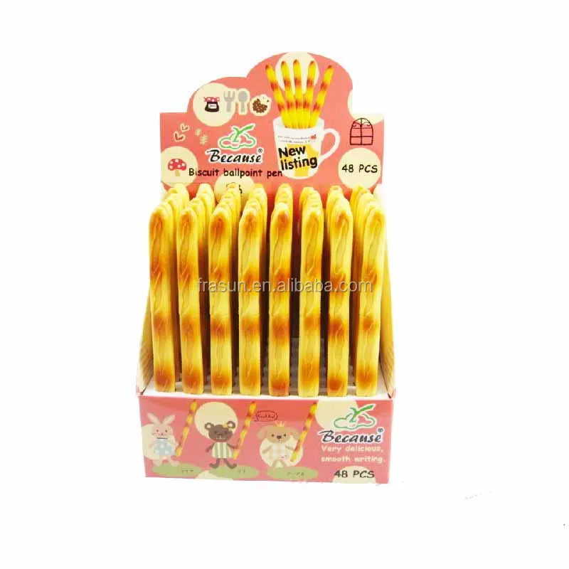 Novelty design food shaped ball pen, baguette bread pen