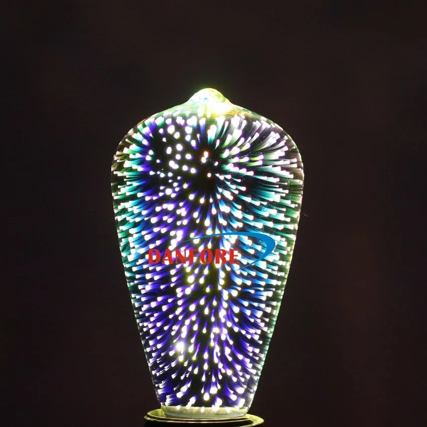 2016 NEW 3.5W Flower Fireworks light ST64 3D led bulb
