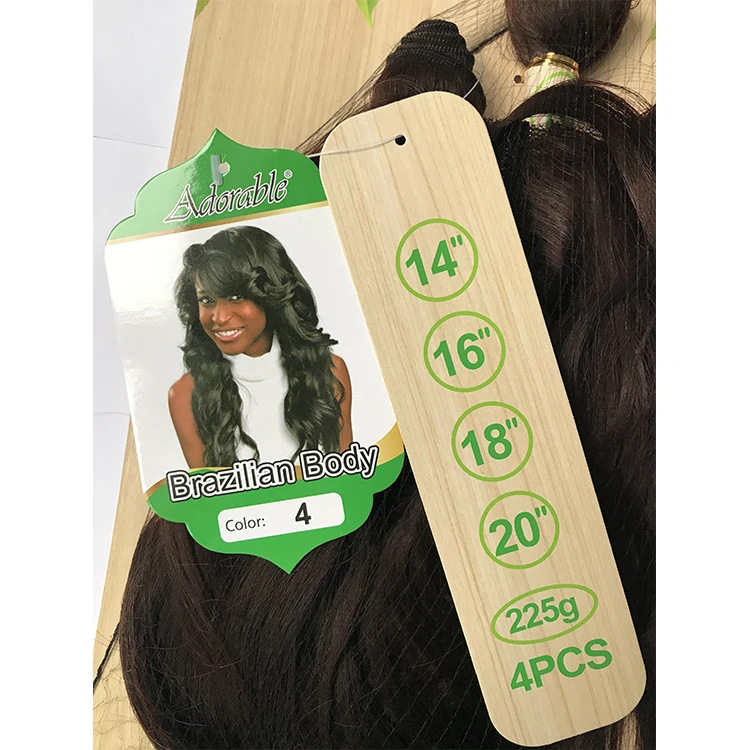 Hot selling synthetic hair extensions braids Brazilian body wave 4# free synthetic hair closure