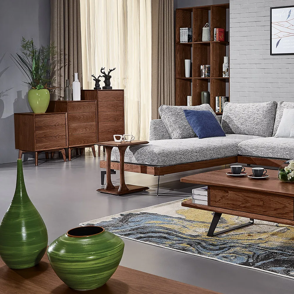 Modern home furniture bedroom side table high legs Recycled pine wood living room cabinet with drawers