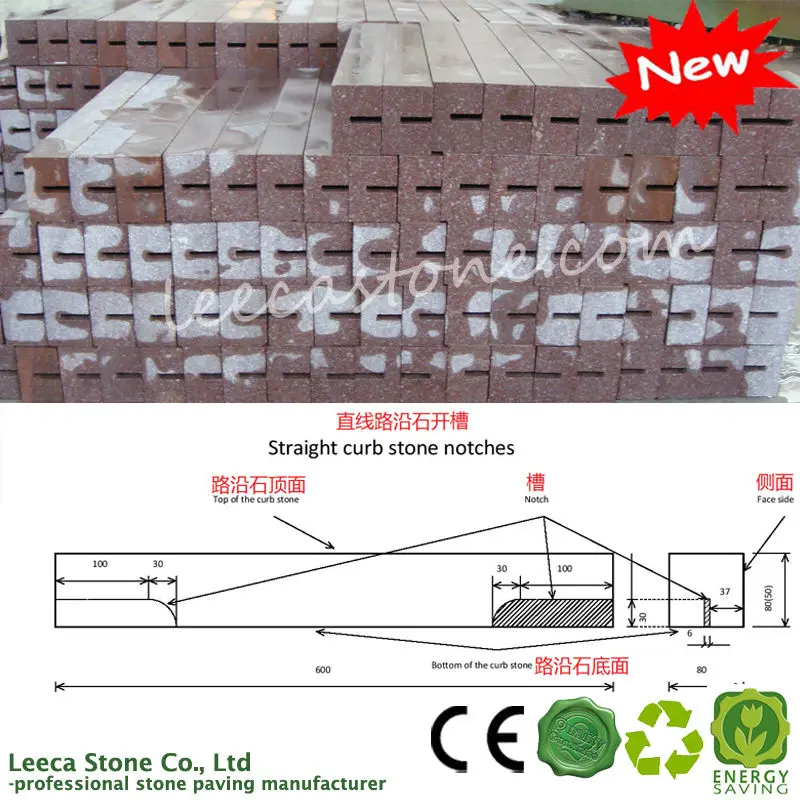 красный гранит рифленые бордюрный камень