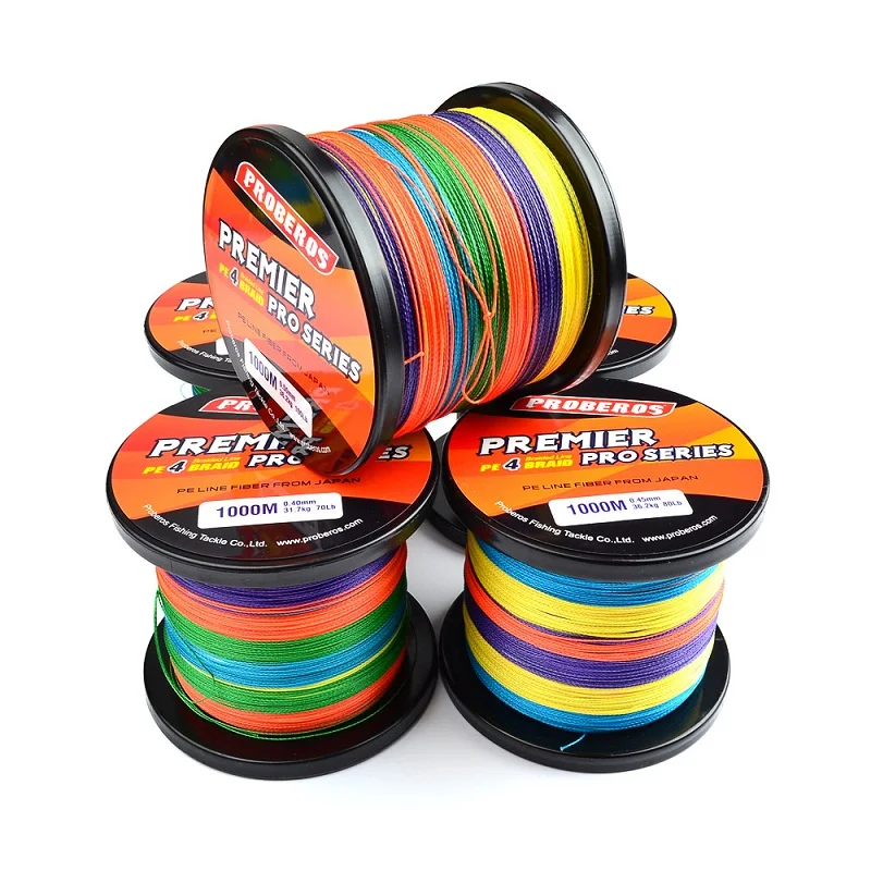 4-Weaves Fishing Line 300M-500M-1000M Premier Series Strong Multifilament PE Braided fishing thread 6-100LB