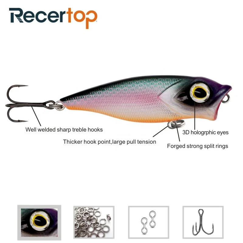Trolling Tuna Popper Lure 6.5cm 7.5g Top Water Popper Fishing Lure Artificial Bait Hard Fishing Tackle Wobblers