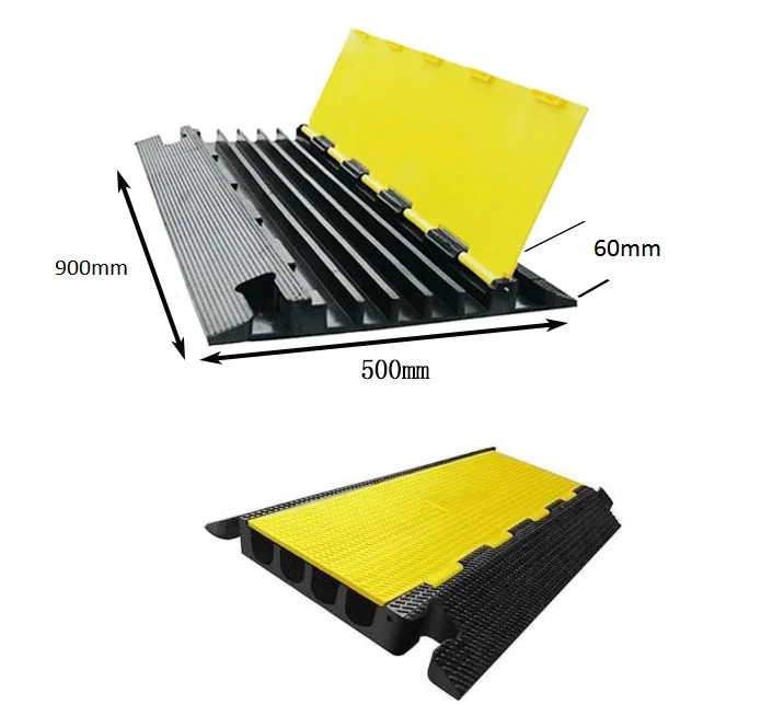 4 channel rubber flexible cable protector ramp