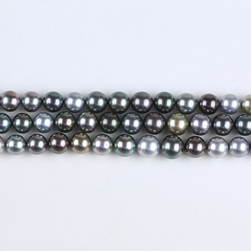 
9-12mm black real black tahitian loose pearls 