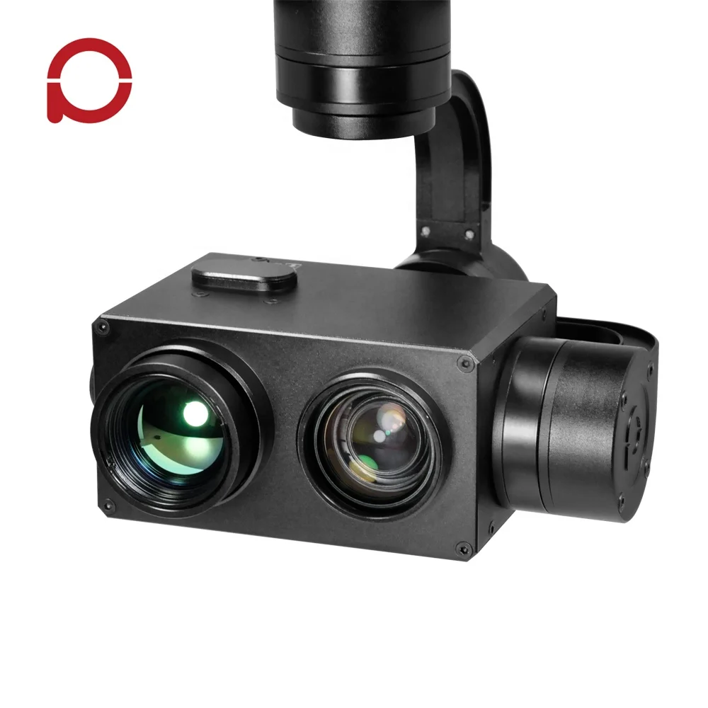 Dual Sensor EO IR UAV Camera Gimbal 10x Zoom with Infrared Thermal Image and Object Tracking for Surveillance / Search / Rescue