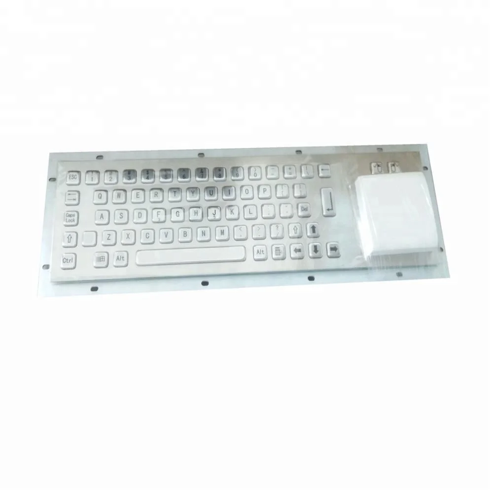 IP65 Stainless Steel Metal USB Keyboard with Trackball Touch Screen