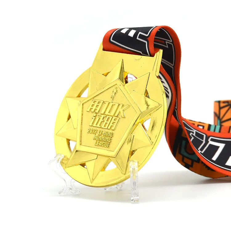 2017 пользовательские золото Li-Ning кроссовки Лига 10 К вызов гонки металлическая медаль