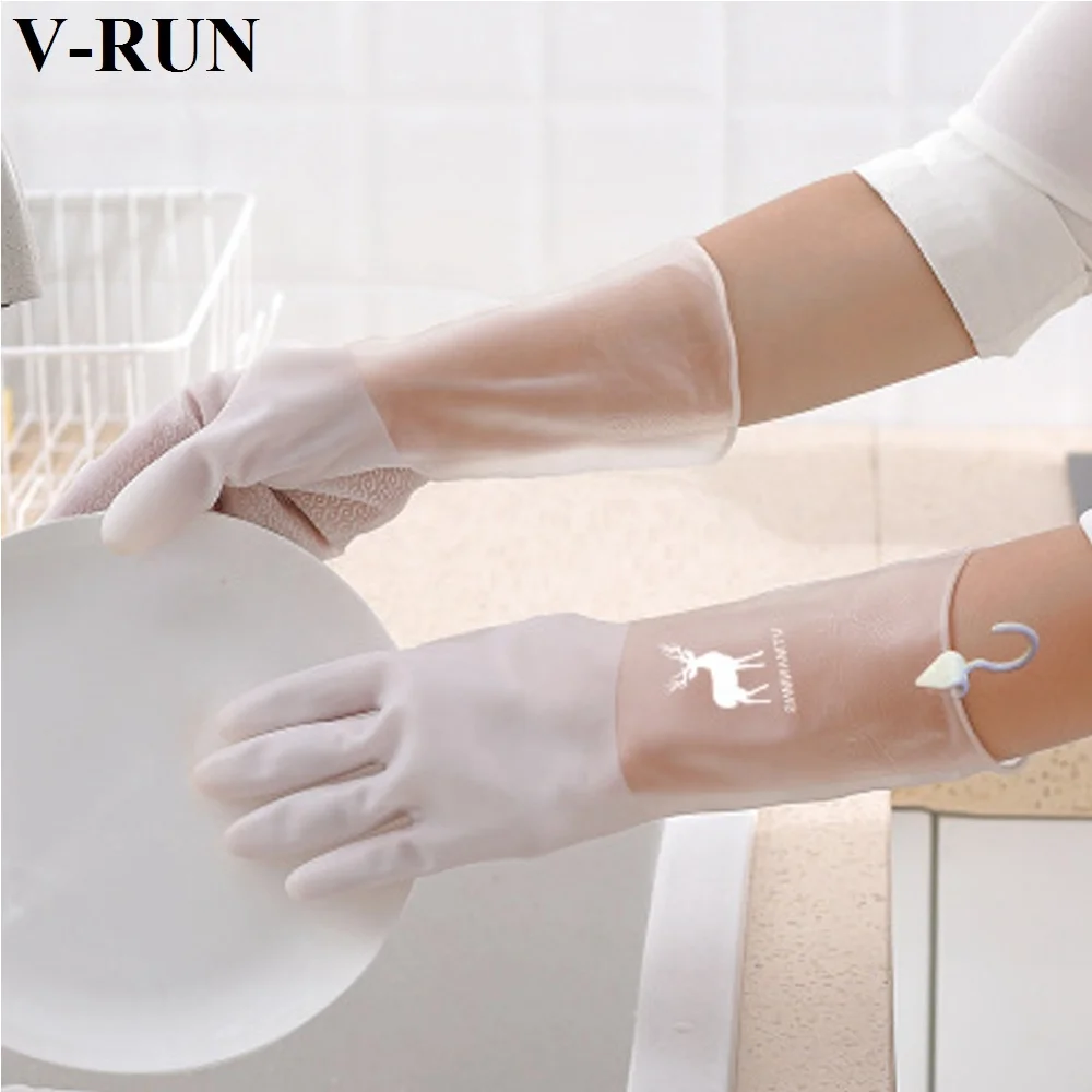 
Household transparent rubber latex thin waterproof Cleaning Gloves kitchen durable Dish Washing glove for women 