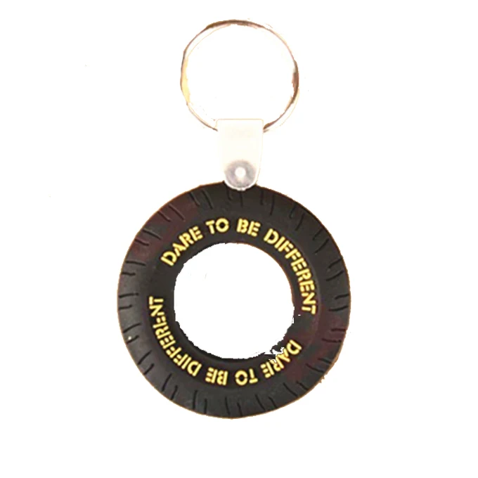 Wheel Shape Custom 3D PVC Keyring, Auto Tire Keychain