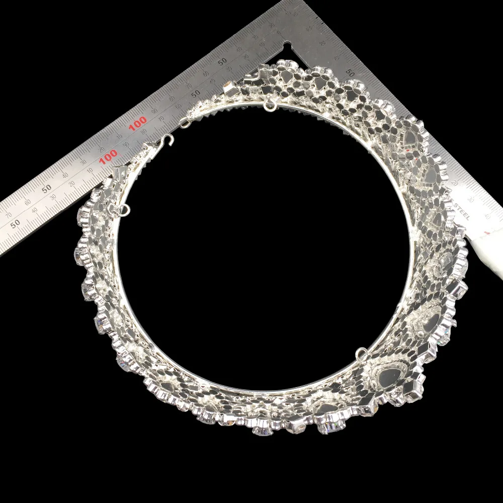 Echsio Cubic Zircon Tiara For Customize-Ball Accessory The Most Sparkly Halo Big Pear Cut Zircon Crown For Women BC3232