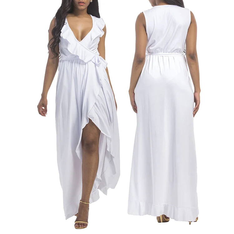 
Wholesale Women Party Prom Dress 2018 Deep V Neck Ruffles 