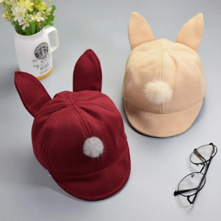  2020 мягкая теплая Милая удобная модная Зимняя шерстяная корейская детская шапка кролика для девочек