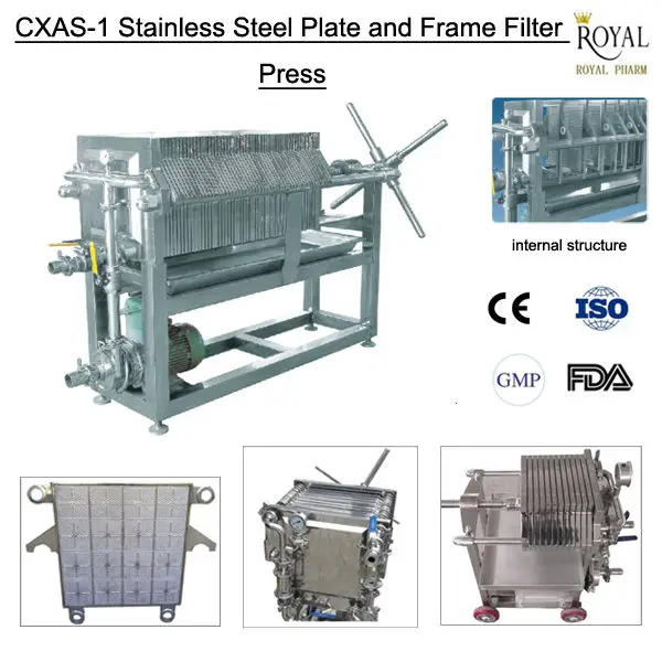 
Hot sale!!! CXAS-1 stainless steel plate and frame filter press wine filter press 