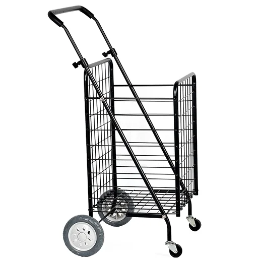 Folding Shopping trolley cart with Swivel Wheels / Grocery Cart with High Adjustable Handle