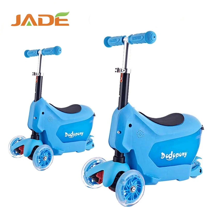 Plastic kids pedal kick scooter with seat for sale/ wholesale 3 PVC wheel kids scooter from china