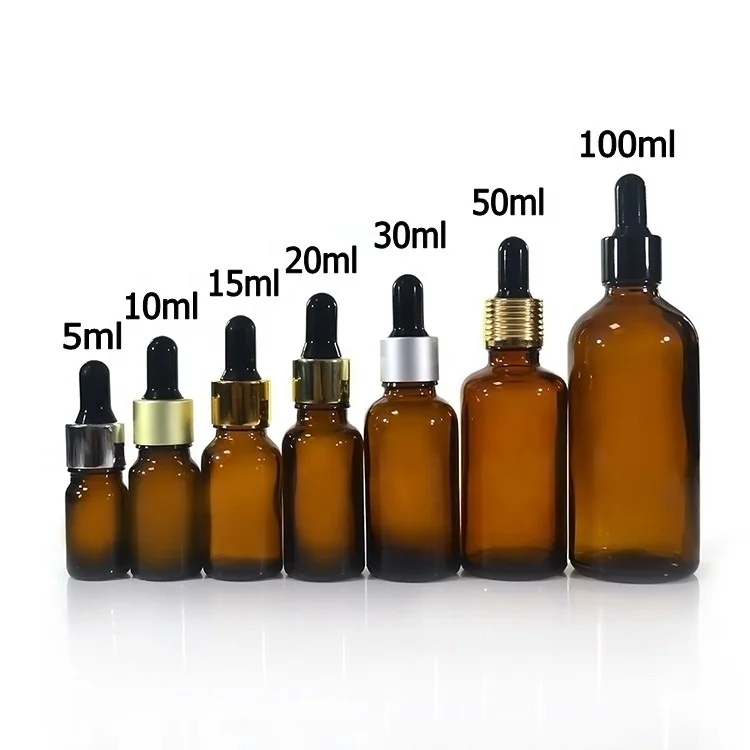 10ml 15ml 20ml 30ml glass dropper or spray bottle with natural brown kraft paper tube