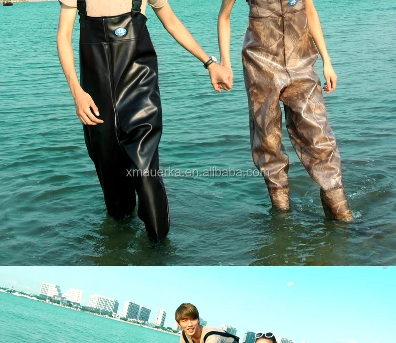 
100% PVC fishing plus size chest wader suit 