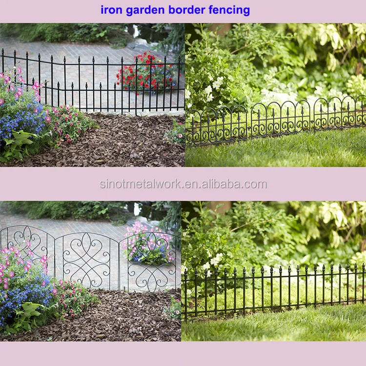 
fencing supplies decorative wrought iron flower bed fence metal garden border trellis 